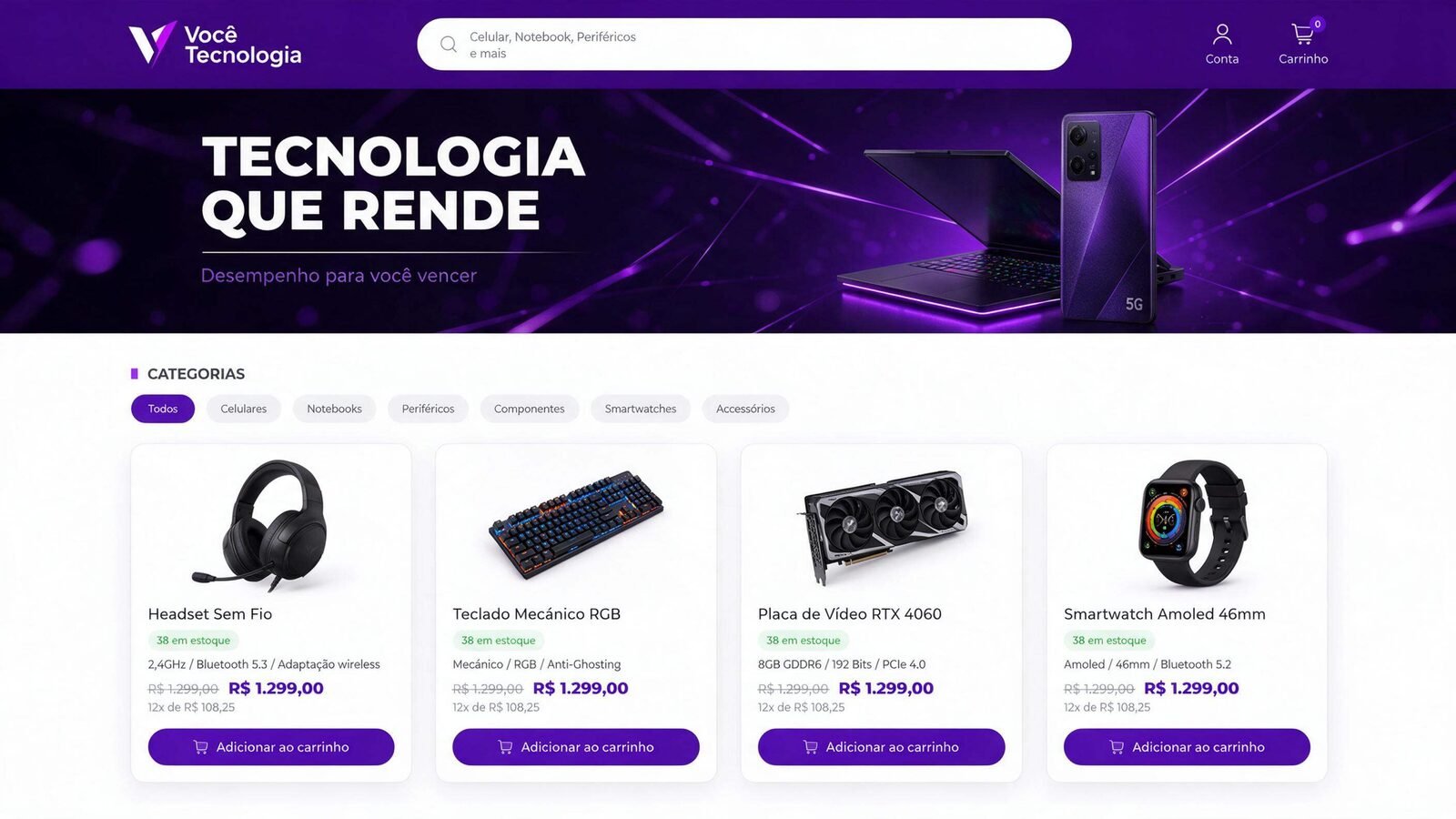 Vitrine de uma loja de tecnologia
